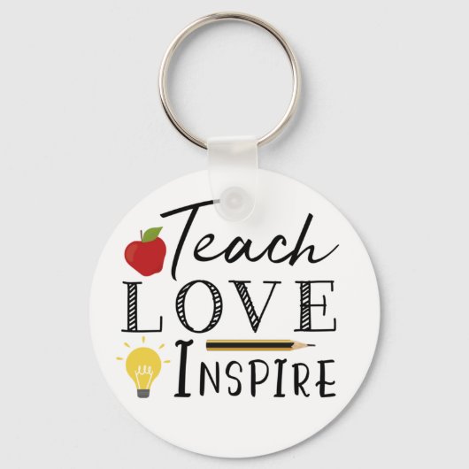 Leerkrachten leren liefdesinspiratie sleutelhanger (Voorkant)