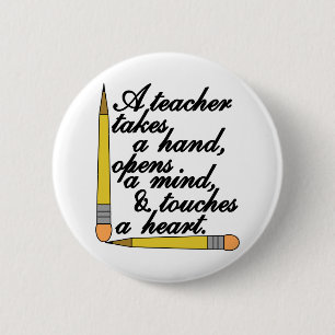 Leerkrachten nemen ronde button 5,7 cm