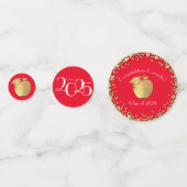 Leerkrachten Onderwijs Afstuderen Red Gold Confetti (Voorkanten)