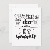 Leerkrachten openen de deur die u zelf binnengaat briefkaart (Voorkant / Achterkant)