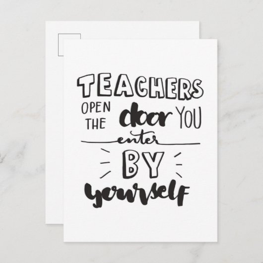 Leerkrachten openen de deur die u zelf binnengaat briefkaart (Voorkant / Achterkant)