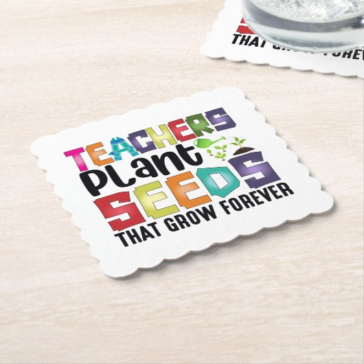 Leerkrachten Plant zaaigoed dat eeuwig groeit Kartonnen Onderzetters (Gebogen)