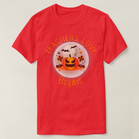 Leerkrachten pomp-Kin Halloween, leraren liefdesbr T-shirt (Design voorkant)