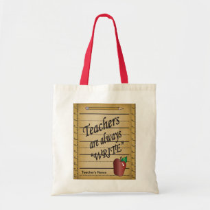 Leerkrachten schrijven altijd   DIY-naam Tote Bag