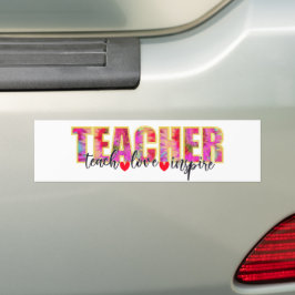 Leerkrachten Teach Love Inspire Cute School Bumpersticker
