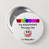 Leerkrachten welkom ronde button 7,6 cm (Voorkant /achterkant)