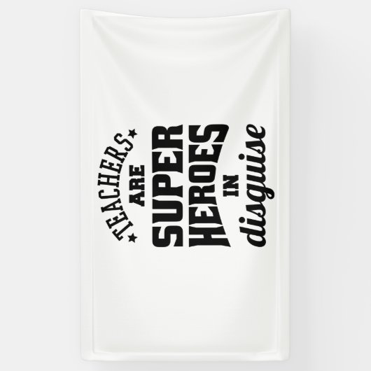 Leerkrachten zijn superhelden in onrust spandoek (Verticaal)