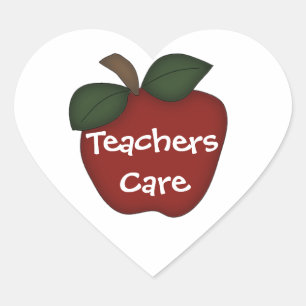 Leerkrachten Zorgvuldige Apple Heart Sticker