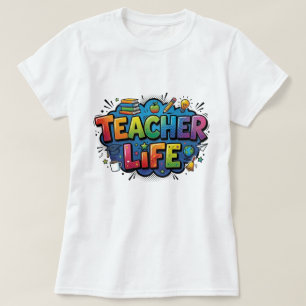 Leerkrachtleven Pop Art stripstijl waardering T-shirt