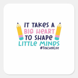 Leerkunst neemt een groot hart in beslag vierkante sticker