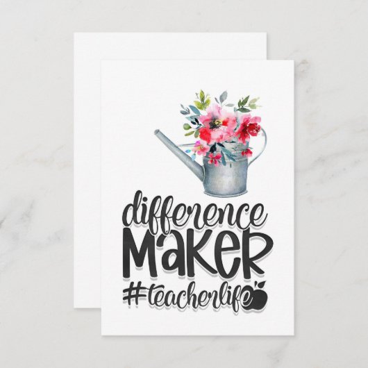 Leerlenverschil maker bedankkaart (Voorkant / Achterkant)