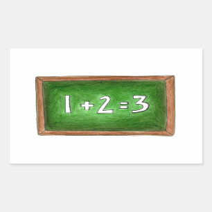 Leerleraar Groene School Chalkboard Wiskunde Rechthoekige Sticker
