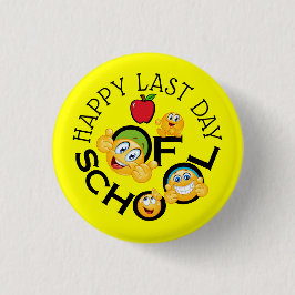 Leerleraar Happy Button op de laatste dag