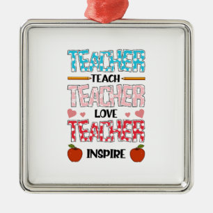 Leerleraar Leraar Liefde Leerleraar Inspire Metalen Ornament