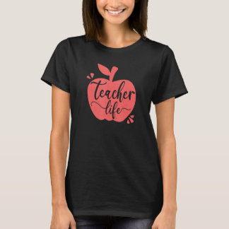Leerleraar Leven Apple Cute Teacher T-shirt