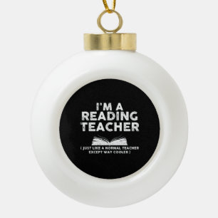 Leerleraar lezen - Ik ben leraar aan het lezen Keramische Bal Ornament