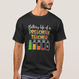 Leerleraar voor de preschoolse batterijduur vóór d t-shirt