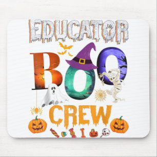 Leerling Boo Crew Leerleraar Student Funny Hallowe Muismat