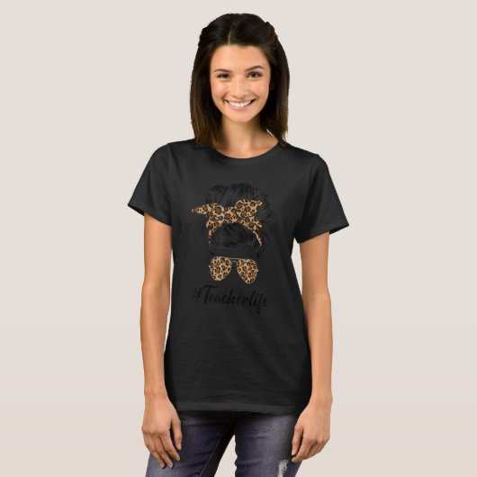 Leerling Bun Leopard Print Women Mo T-shirt (Voorkant volledig)