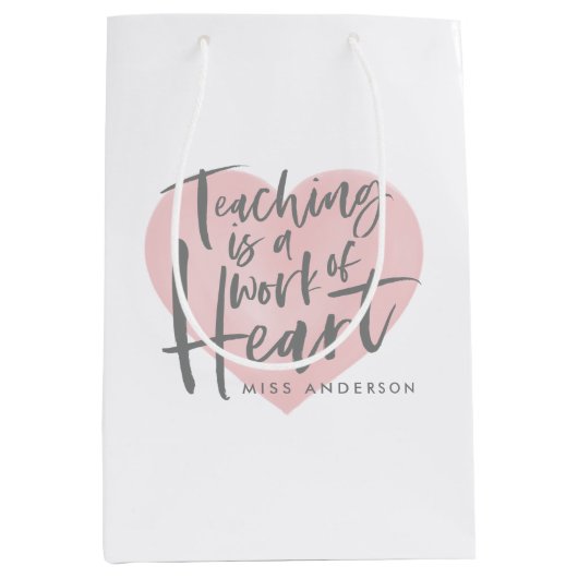 Leerling cadeauhart medium cadeauzakje (Voorkant)