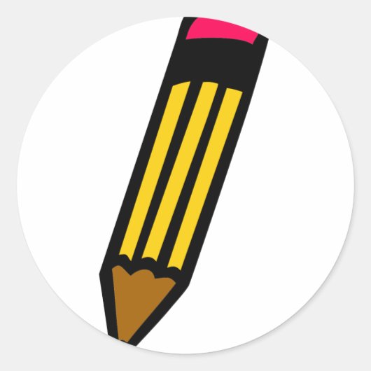 leerling schoolpotlood ronde sticker (Voorkant)