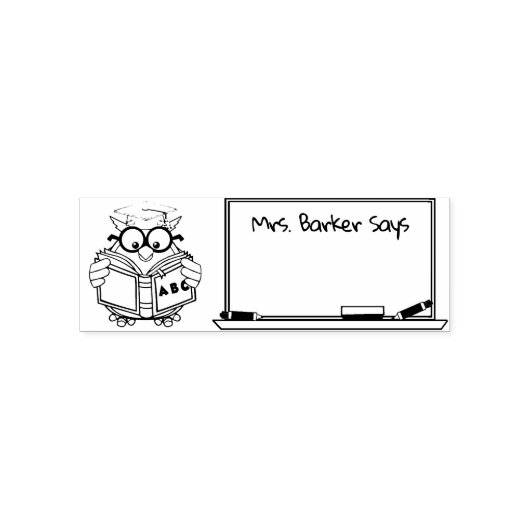 Leerlinge leraar zegt aangepaste rubberen stempel (Design)