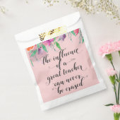 Leerlingen bedankt florale blush roze bedankzakje (Gezegeld)