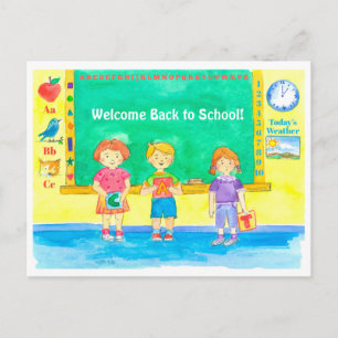 Leerlingen welkom terug op school briefkaart