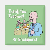 Leerlingencadeau. Bedankt voor een mannelijke lera Magneet (Voorkant)