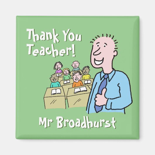 Leerlingencadeau. Bedankt voor een mannelijke lera Magneet (Voorkant)