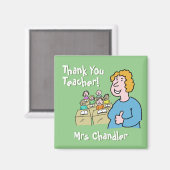 Leerlingencadeau. Dank u voor een Vrouw leraar Magneet (Voorkant / Achterkant)
