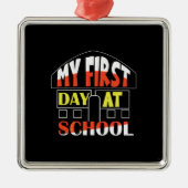 Leerlingencadeau | Eerste dag op school Metalen Ornament (Voorkant)