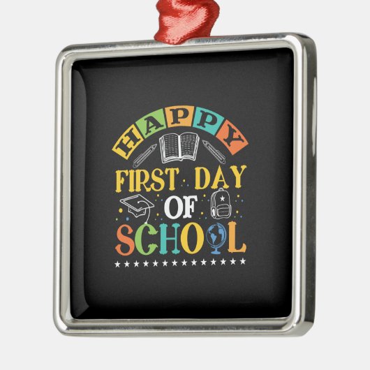 Leerlingencadeau | Fijne eerste schooldag Metalen Ornament (Links)