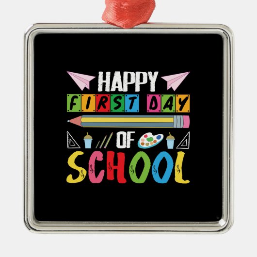 Leerlingencadeau | Fijne eerste schooldag Metalen Ornament (Voorkant)