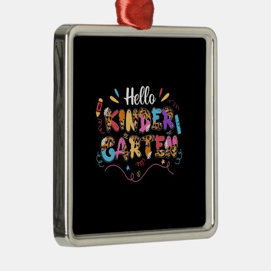 Leerlingencadeau | Hallo Kinder Garten Metalen Ornament (Rechts)