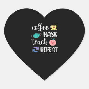 Leerlingencadeau Koffie-maskerkoppeling Herhalin Hart Sticker