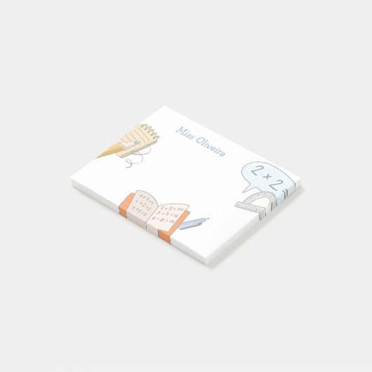 Leerlingenwaardering achterschoolnaam Wiskunde Een Post-it® Notes (Schuin)