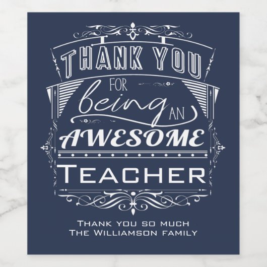 Leerlingenwaardering Bedankt Wijn Etiket (Enkel label)