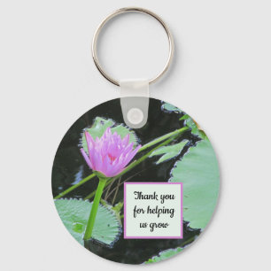 Leerlingenwaardering Dank je waterLily Flower Sleutelhanger