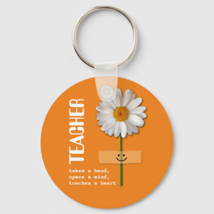 Leerlingenwaardering glimlachend Daisy Gift Sleutelhanger