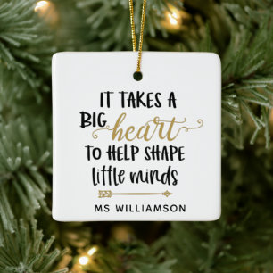 Leerlingenwaardering op persoonlijke kerstmis keramisch ornament