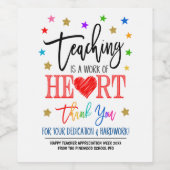 Leerlingenwaardering week wijn etiket (Enkel label)