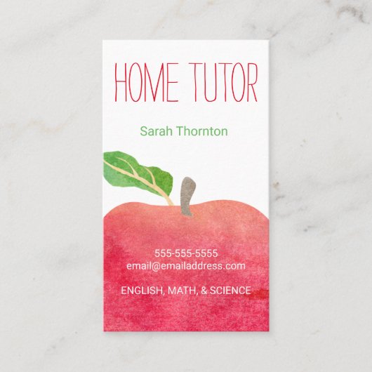 Leerprogramma voor herbenoeming via Home Tutor Afsprakenkaartje (Voorkant)