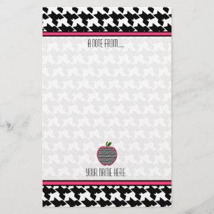 Leerschool — Houndstooth Apple Briefpapier