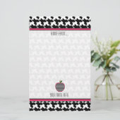 Leerschool — Houndstooth Apple Briefpapier (Staand voorkant)