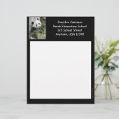 Leerschool — leerlingwezen, Panda, zwarte trim Briefhoofd Ontwerp (Staand voorkant)