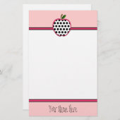Leerschool - Polka Dot Apple Briefpapier (Voorkant / Achterkant)