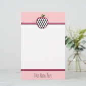 Leerschool - Polka Dot Apple Briefpapier (Staand voorkant)