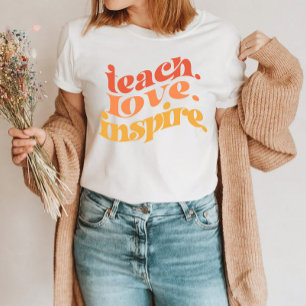 Leerschool retrokleurig plezier t-shirt