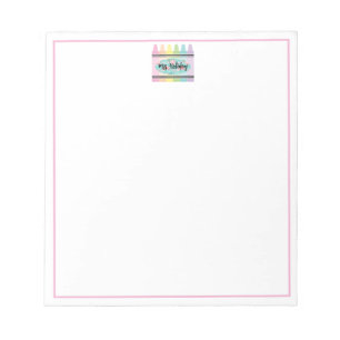 Leerschool Waterverf Pastel Floral Crayon School Notitieblok